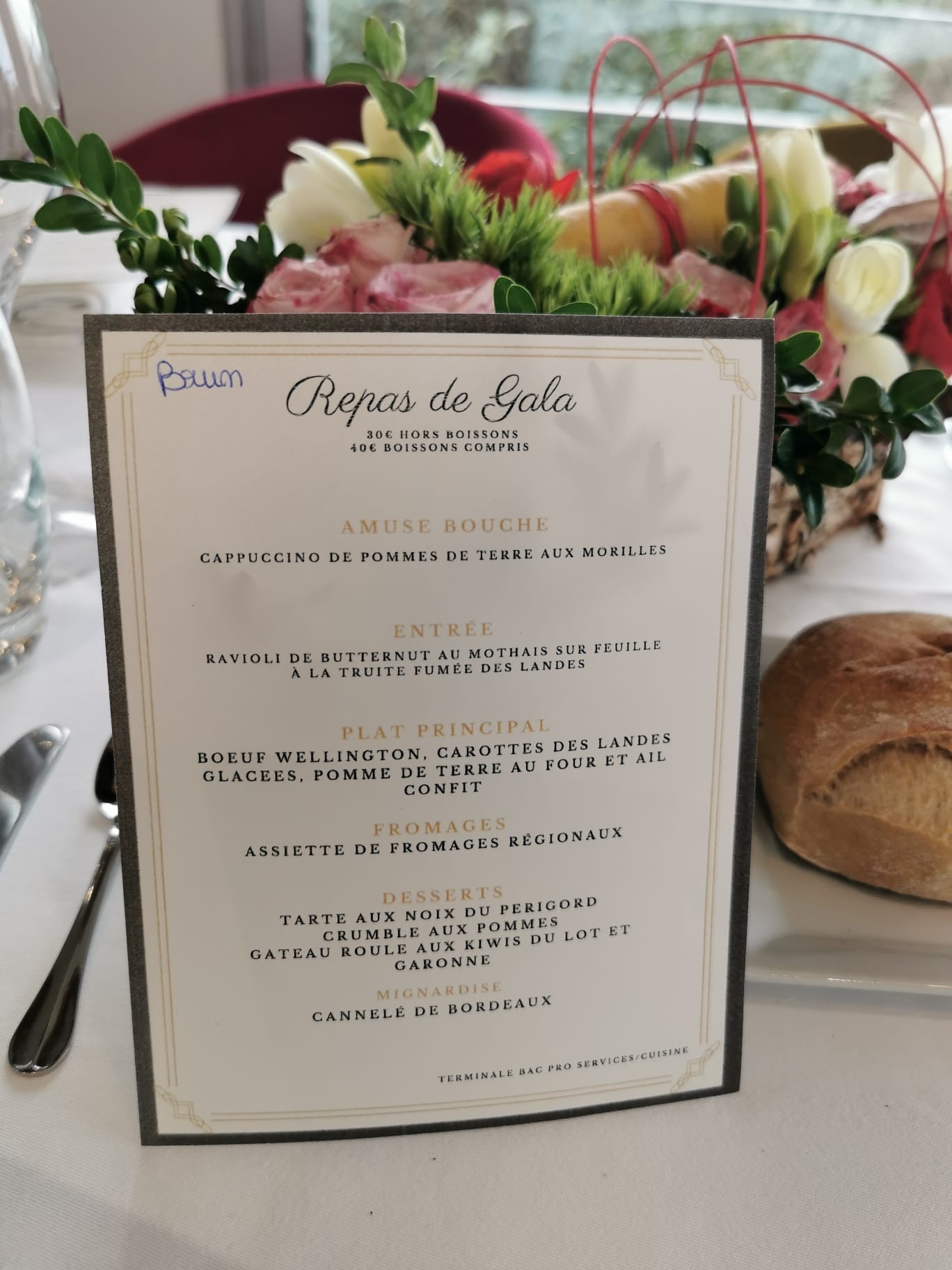 Mardi 12 Mars : Dîner de Gala au restaurant d&rsquo;application